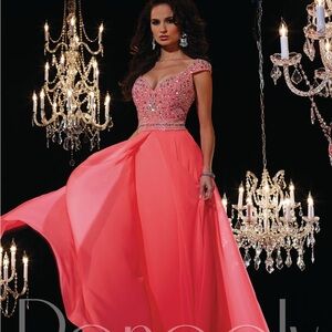 Camille La Vie Pink Rhinestone Formal Gown
